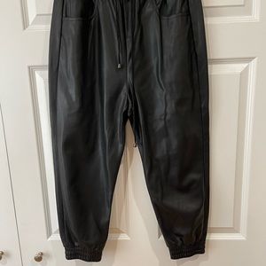 Zara faux leather joggers